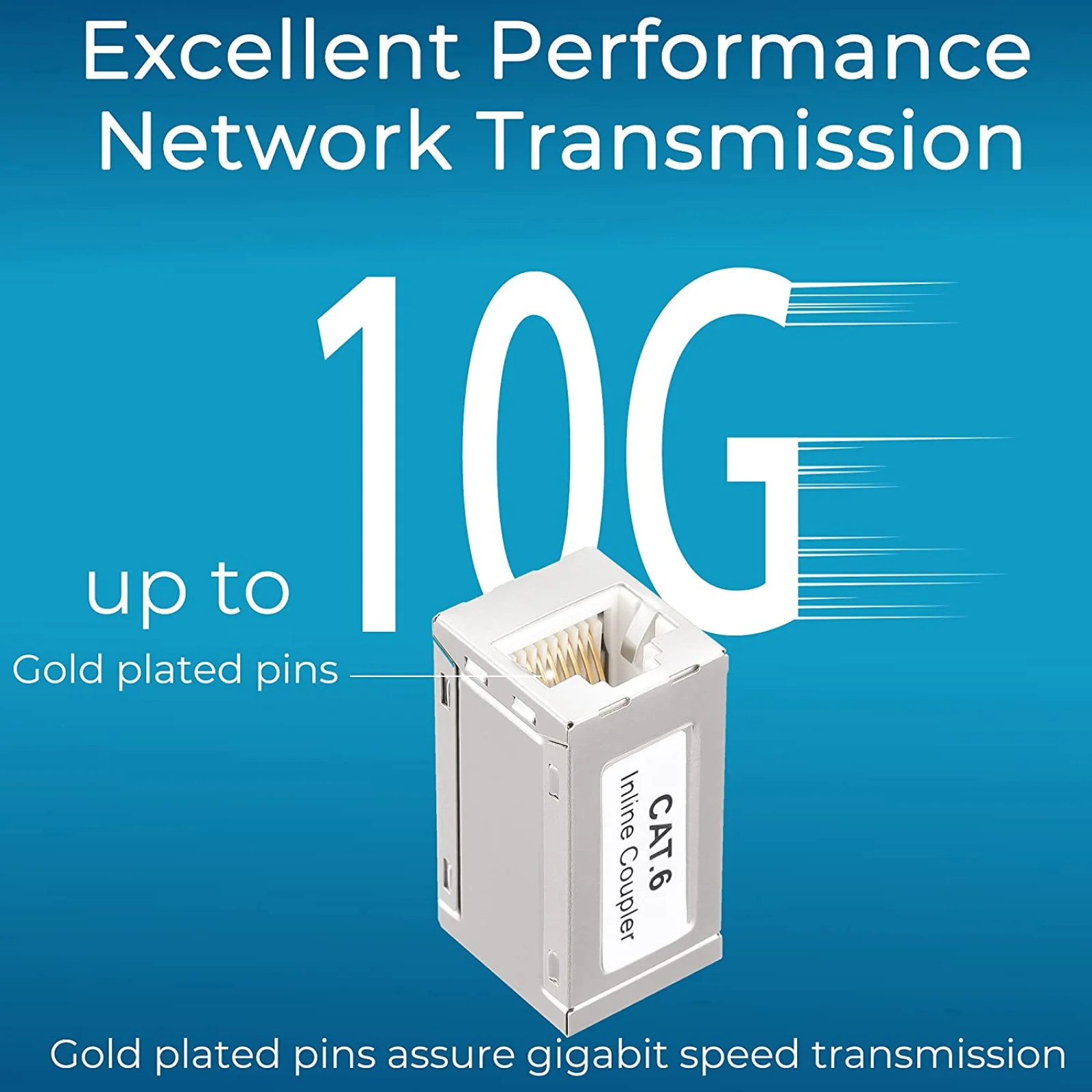 5Pcs RJ45 Cat6 Coupler Shielded Ethernet Cable Extender Inline Coupler PoE Female to Female Connector 8P8C 10Gbps