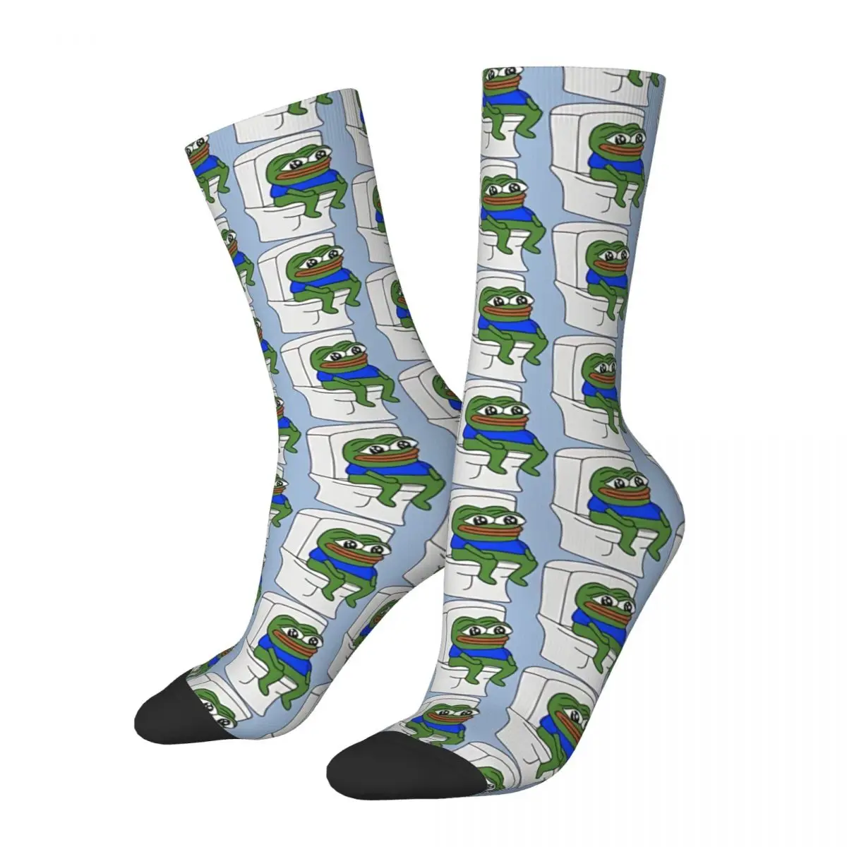 

Retro PeepoPooPoo Men's Socks Pepe The Frog Unisex Harajuku Pattern Printed Happy Crew Sock Gift