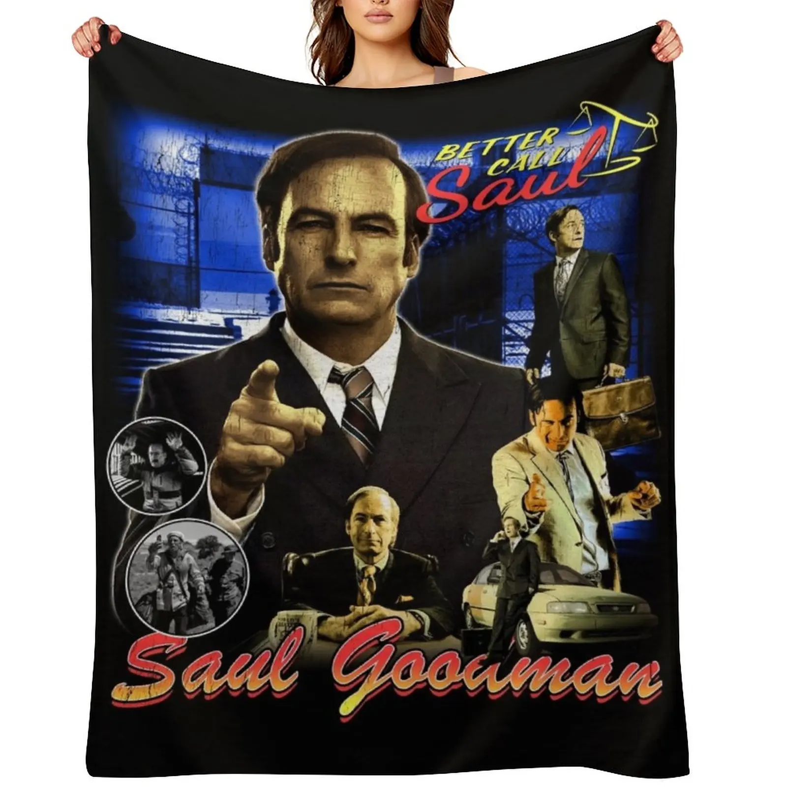 

Saul goodman vintage 90s bootleg design Throw Blanket christmas gifts wednesday Quilt Hair Blankets