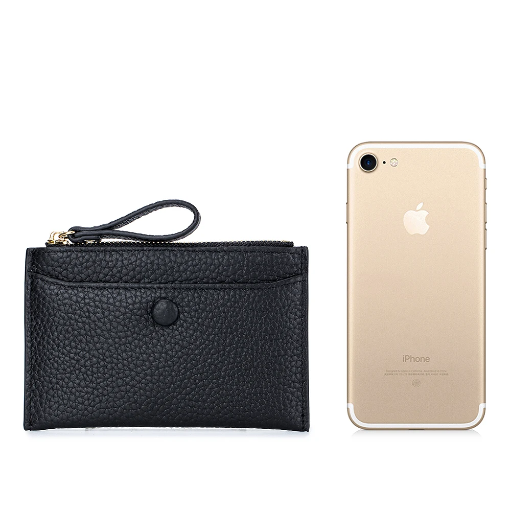 Ultra-thin zero wallet leather mini card driver's license carrying case female multi-function receive more screens card package