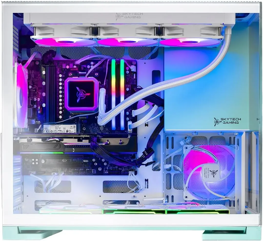 PC Desktop Skytech Gaming Aqua, Ryzen 7 9800X3D 4.7 GHz (5.2 GHz Turbo), NVIDIA RTX 5080 16GB, 2TB Gen4 NVMe SSD, 32GB DDR5