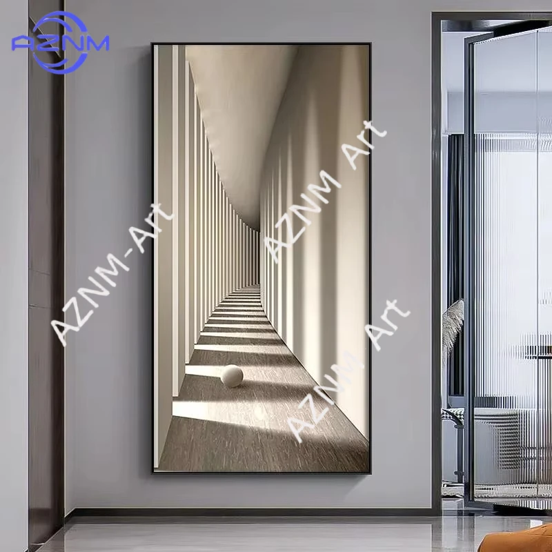 1PC ，Modern Light Luxury Architectural Poster Prints for Entrance Corridor and Porch Wall Decor Decorative Building