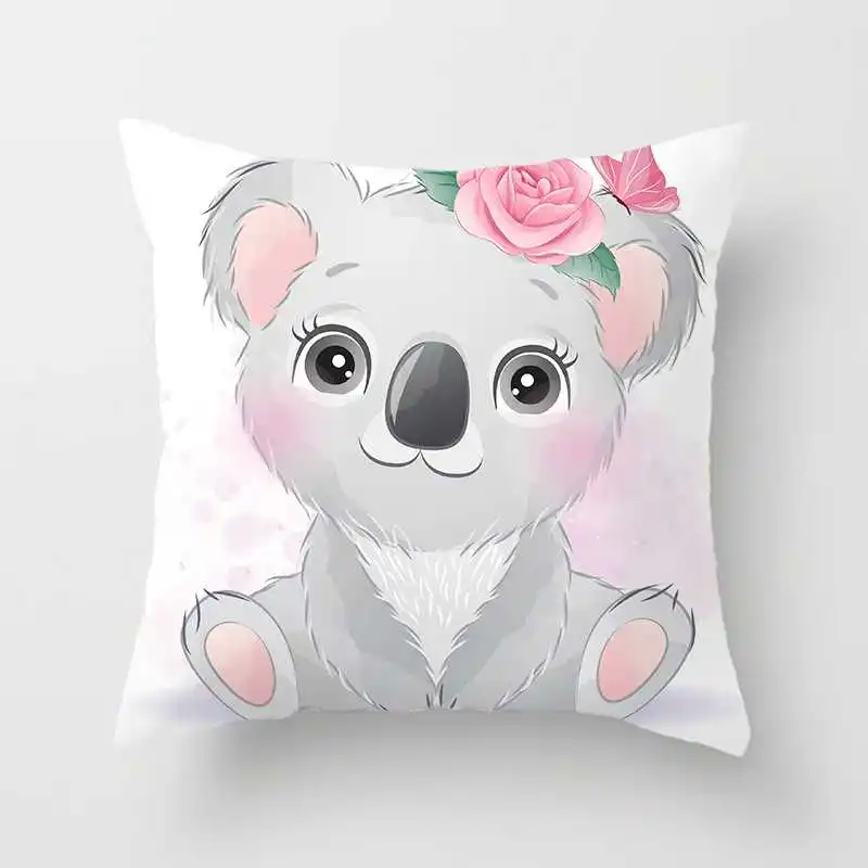 45*45cm Koala Pattern Cushion Cover Polyester Print Pillow Cover Family Room Sofa Chair Decoration