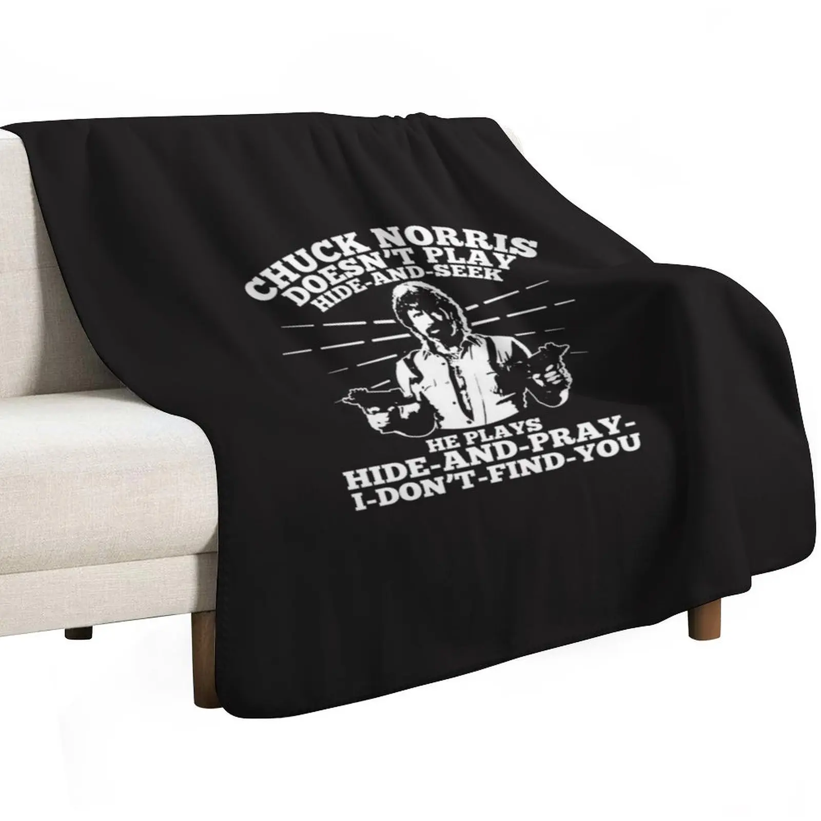 Chuck Norris fact Throw Blanket Wrinkle Resistant Lightweight Blanket