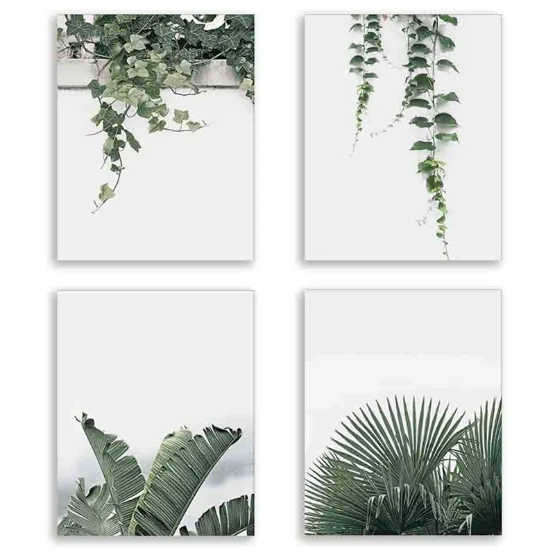 Green Leaves Plant Wall Art Canvas Print For Bedroom Plant Wall Decor For Bedroom Living Room Home Decoration