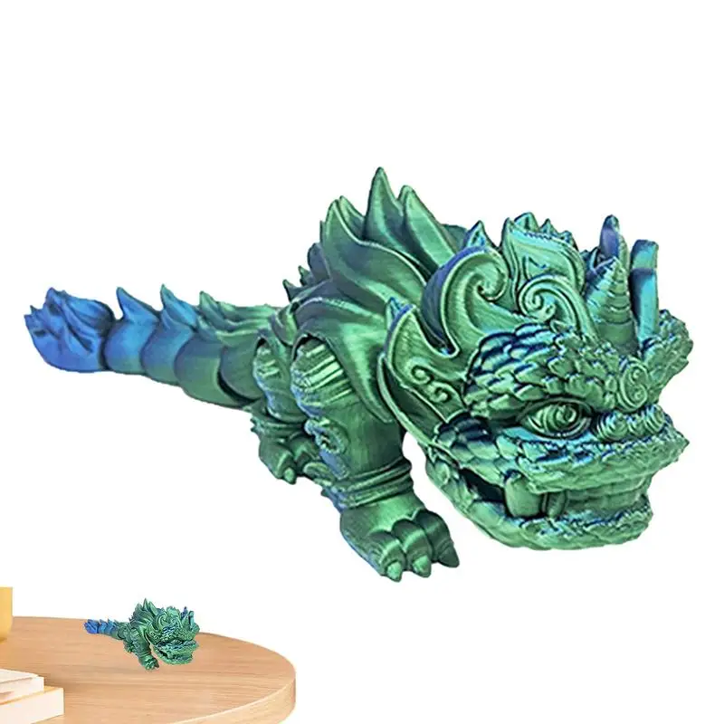 

Sensory Articulated Dance Lion Gradient Color 3D Printed Lion Ornaments Fidget Toy Flexible Lion Ornaments Lion Toys For Kids