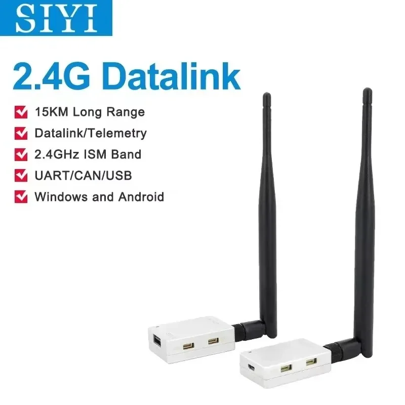 SIYI-Système de liaison de données longue portée, unité au sol et aérienne avec télémétrie Mavexhaus, UART pour drones UAV, robotique, 15km, 2.4G