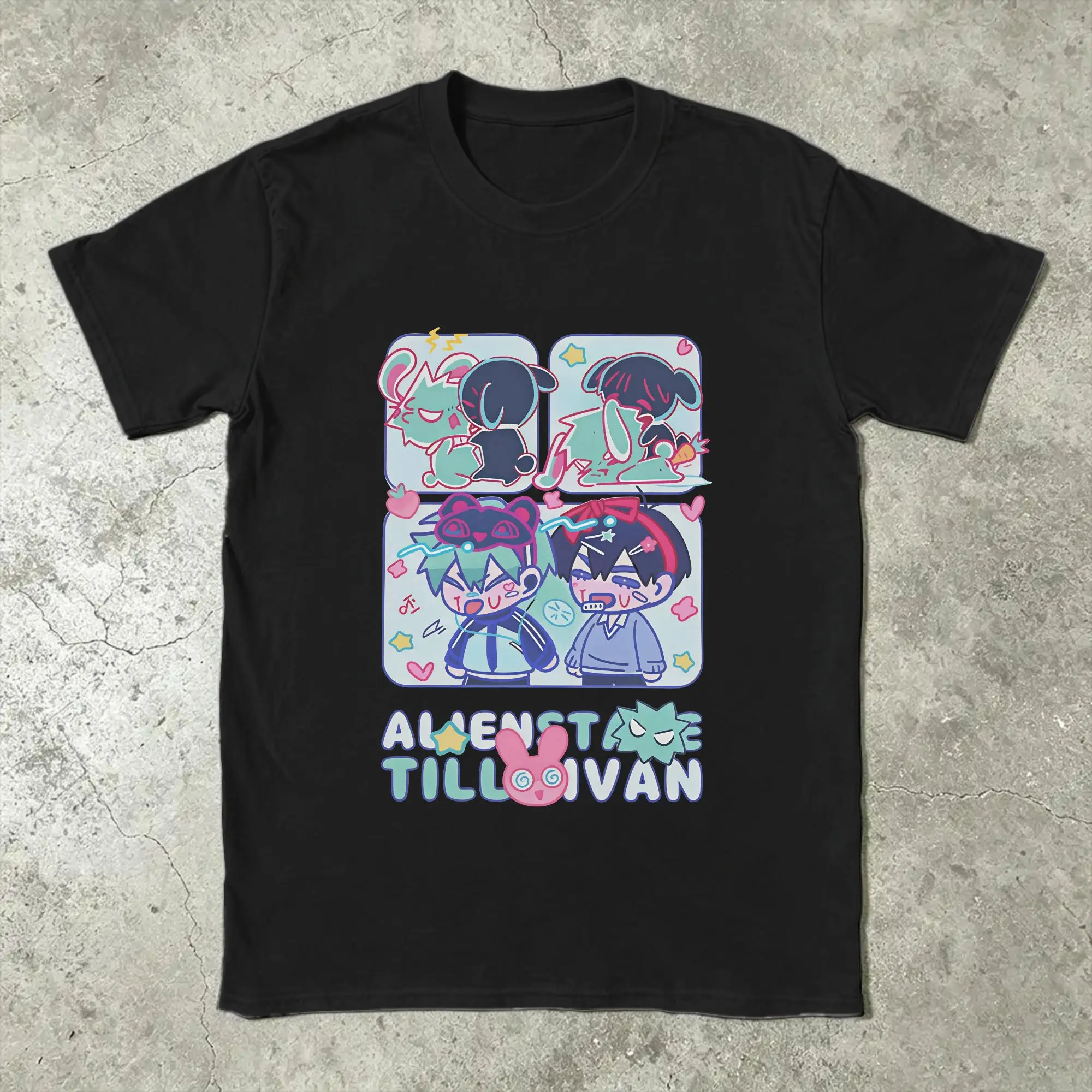 Alien Stage Sua Mizi Ivan Till T Shirts for Men Cotton Vintage T-Shirt Crewneck  Tee Shirt Short Sleeve Clothing Graphic Printed