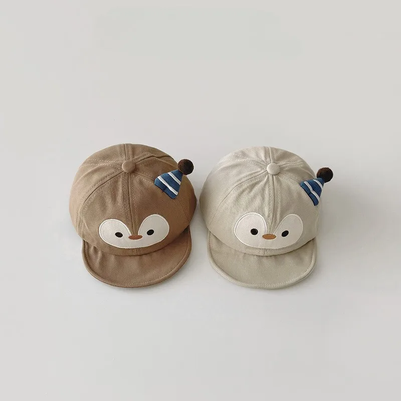 

Korean Style Baby Baseball Cap Cute Cartoon Bear Spring Autumn Sun Hat for Newborn Infant 0-2 Year Lightweight Sun Protection