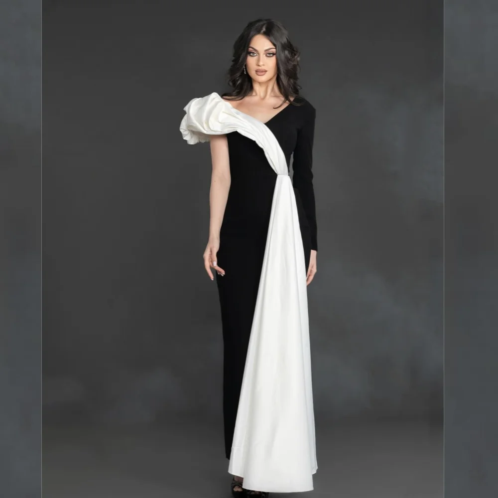 

Sparkle Exquisite Customized Jersey Draped Pleat Formal Evening A-line Off-the-shoulder Bespoke Occasion Gown Midi Dresses