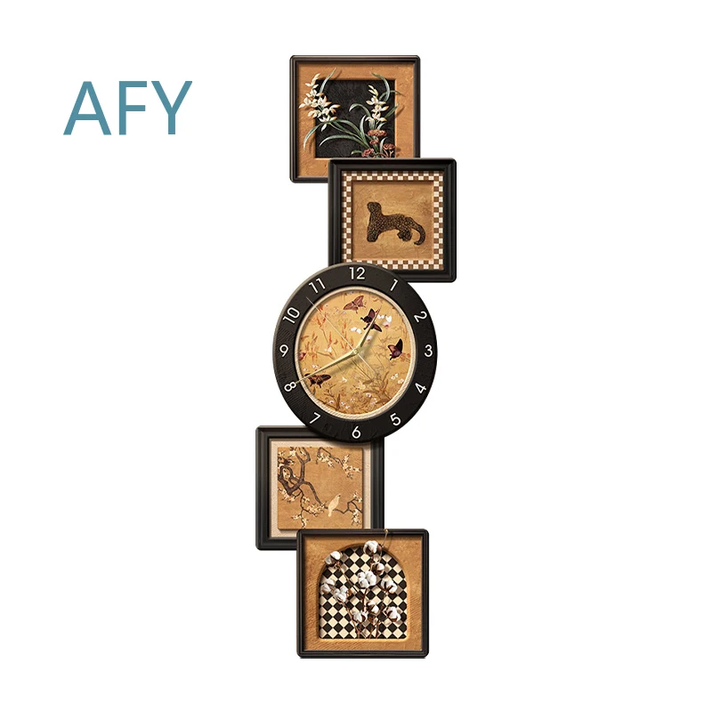 Entry Entrance Decorative Painting for Leopard Wall Clock Art Lamp Painting Living Room Vertical Wall Clock Painting Home