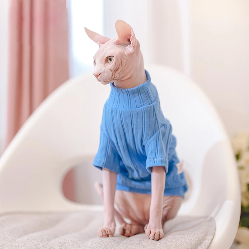 Soft Sphinx Hairless Cat Clothes Pet Kittens Hoodies Shirt Sphynx Devon Rex Costumes Autumn Winter Warm Clothing For Cats Dogs