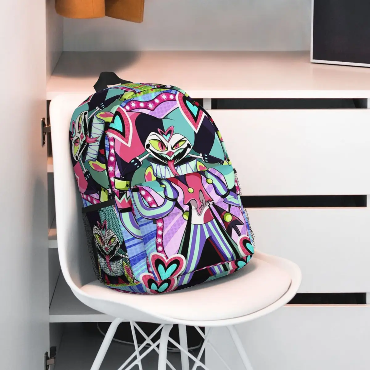 Fizzarolli Helluva Boss バックパックホット販売デイパック大容量少年少女ブックバッグショルダーバッグ男性女性子供スクールバッグ