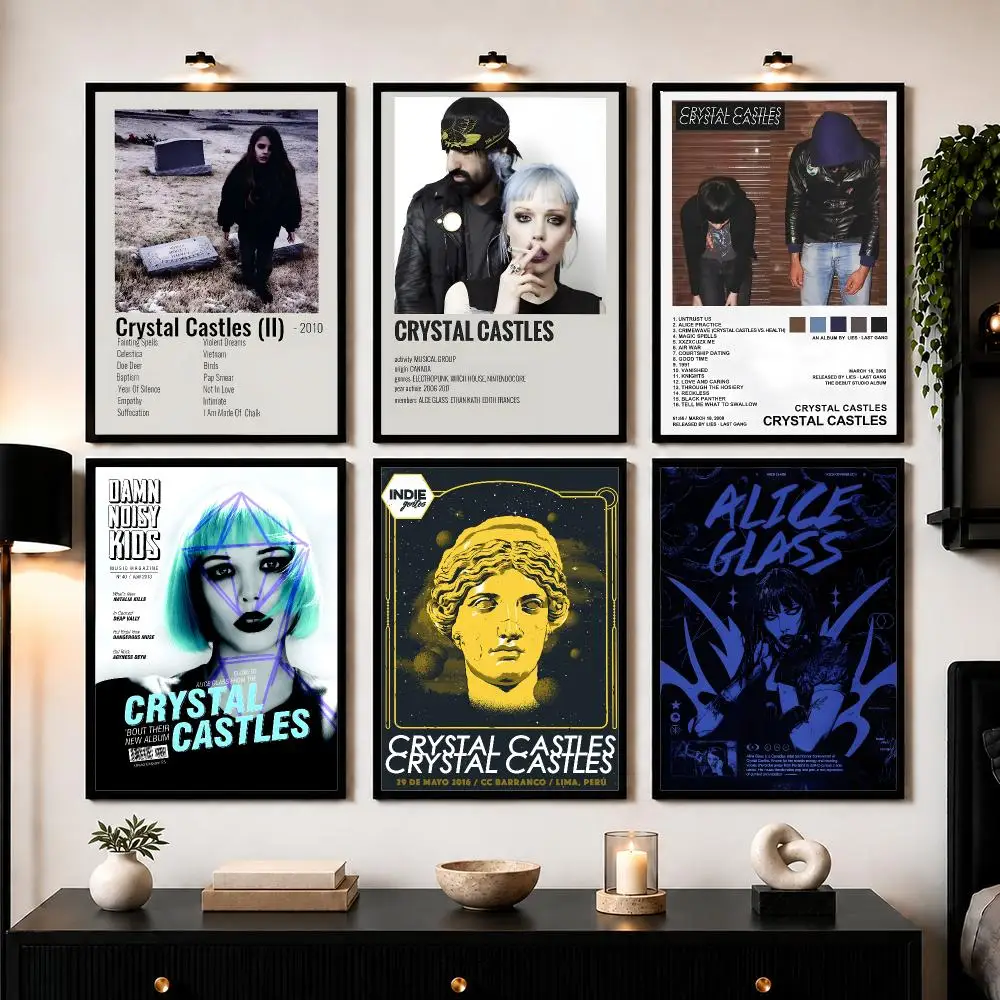 Popular Electronic Band C-Crystal Castles Poster Wall Art Print Sticker for Bedroom Living Room Dorm Office Modern Home Decor