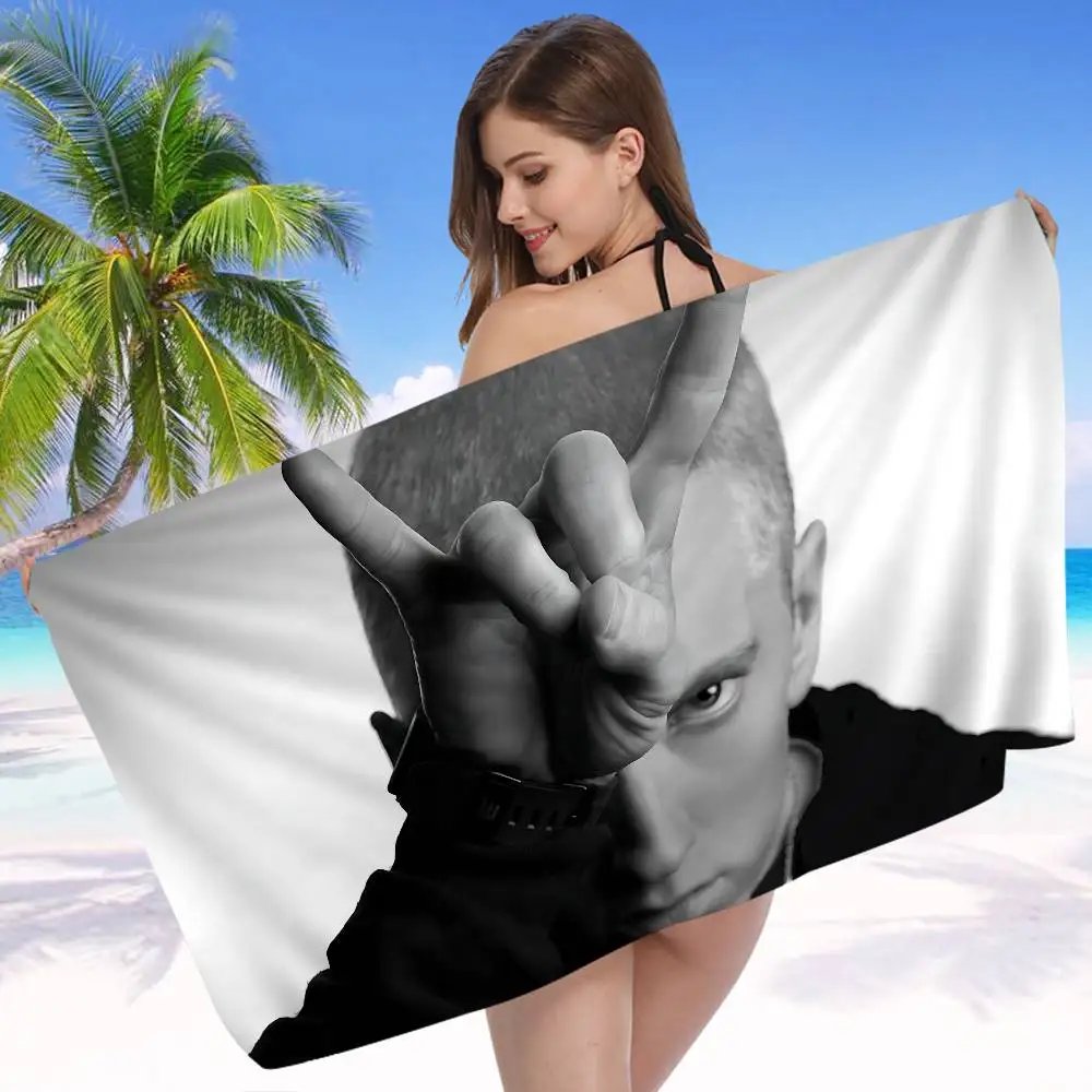 E-Eminem 8 Mile Hip Hop Microfiber Blanket Quick Drying Beach Towels Oversized Printing Super Absorbent Pool Towel Blanket