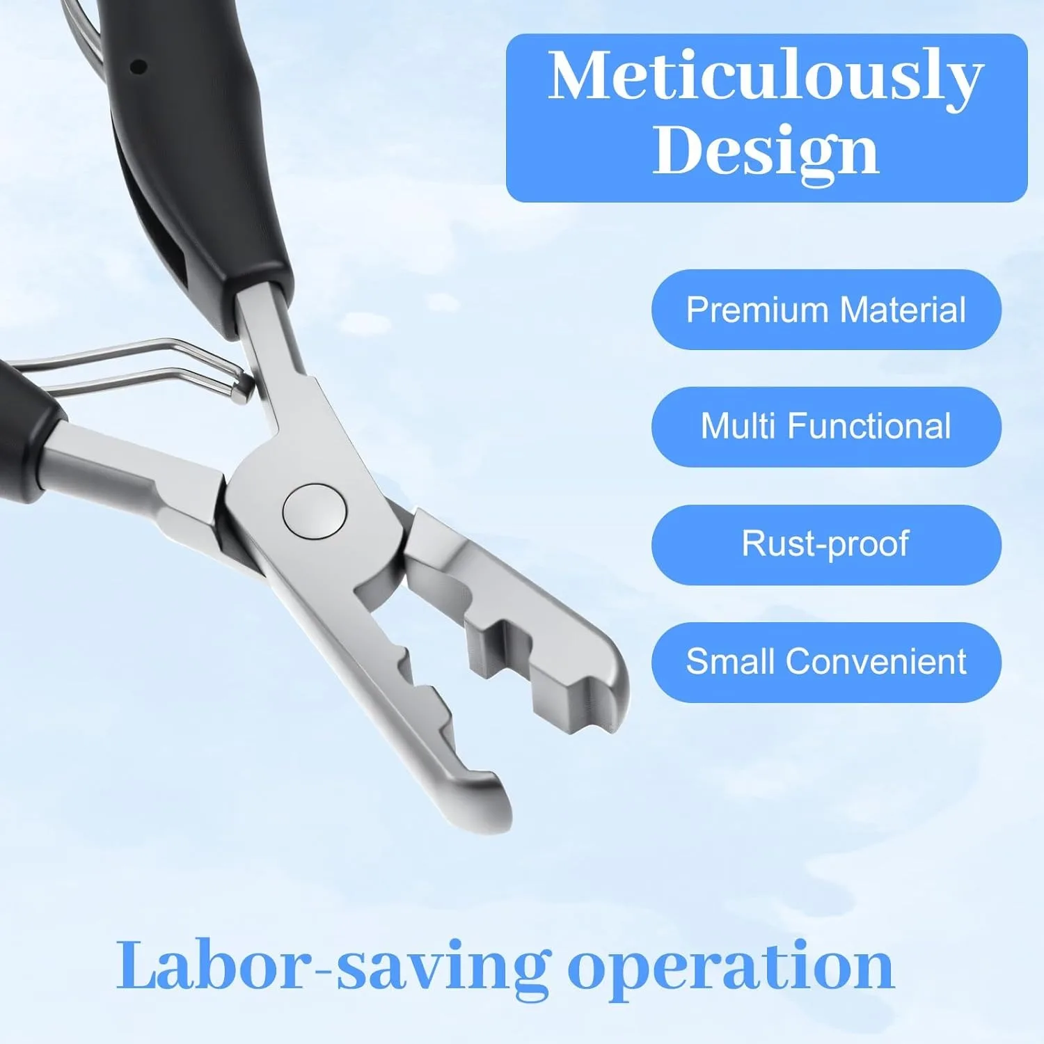 

Multi Function Hair Extension Pliers Flat Tip Fusion Crusher Tool for Keratin Pre-Bonded Extensions Styling Hair Loop