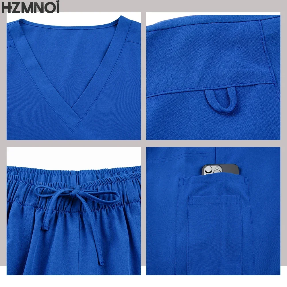 Beauty Salon Work Uniforms Short-sleeved Health Services Suits Working Shirt Tops/Suits Summer Pet Scrubs Costume Women Clothes