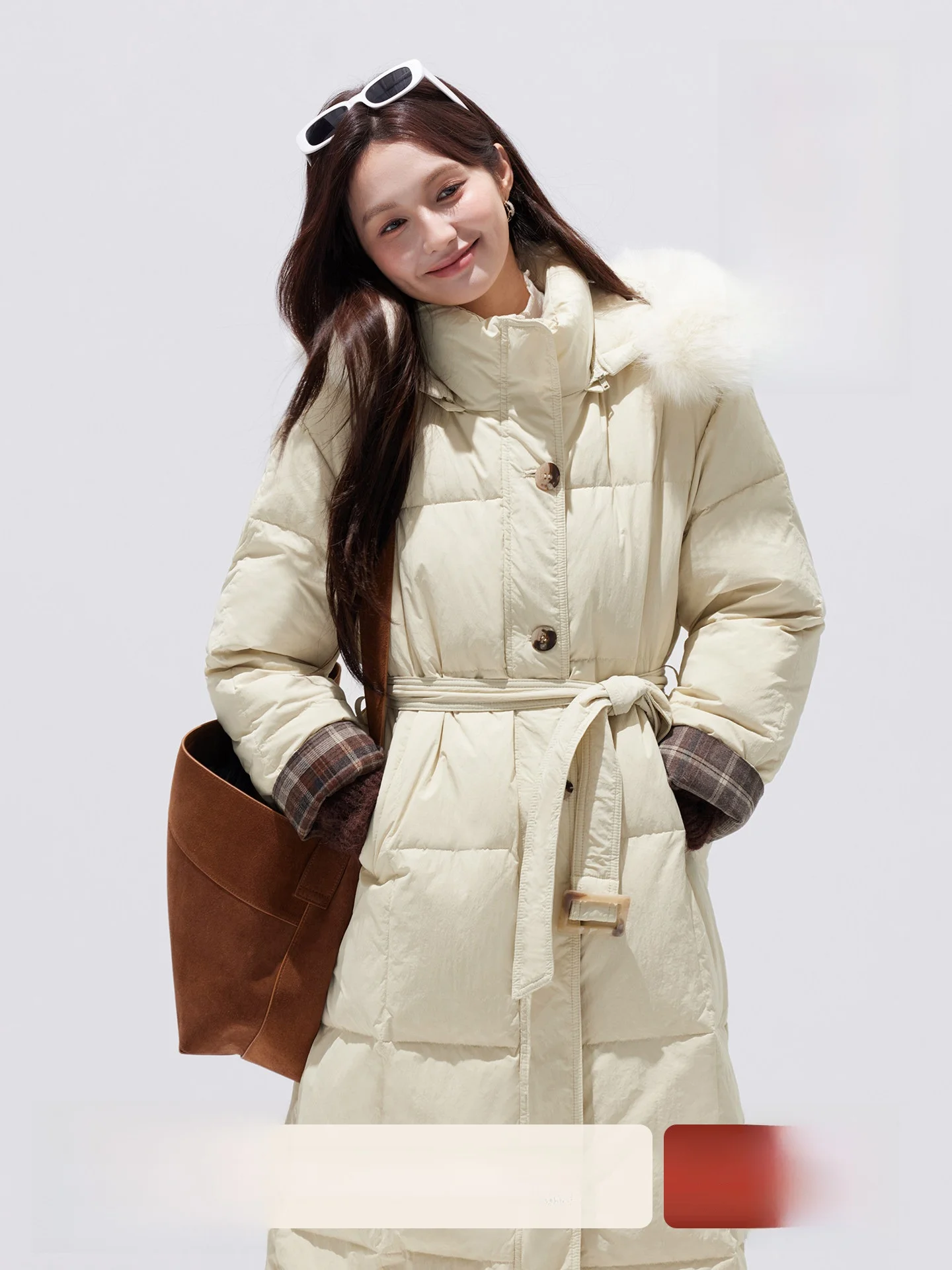 

Women's Thiened Mid-Length Hooded down Jaet White Du Feather Collar Winter Warm Coat Casual Loose Fit Polyester Fiber