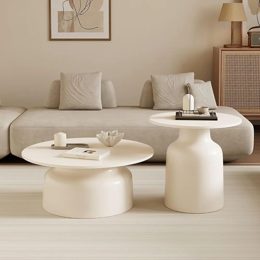 Coffee Table,Center Table,Coffee Table Round,Tea Table for Living Room,End Tables Living Room,Low Side Table, Wooden, Round, Sui