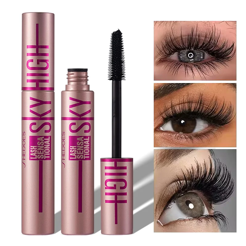 Máscara de pestañas 4D para alargar, resistente al agua, rizado grueso, duradero, extensión de pestañas, máscara negra, pestañas naturales, mejora el maquillaje cosmético