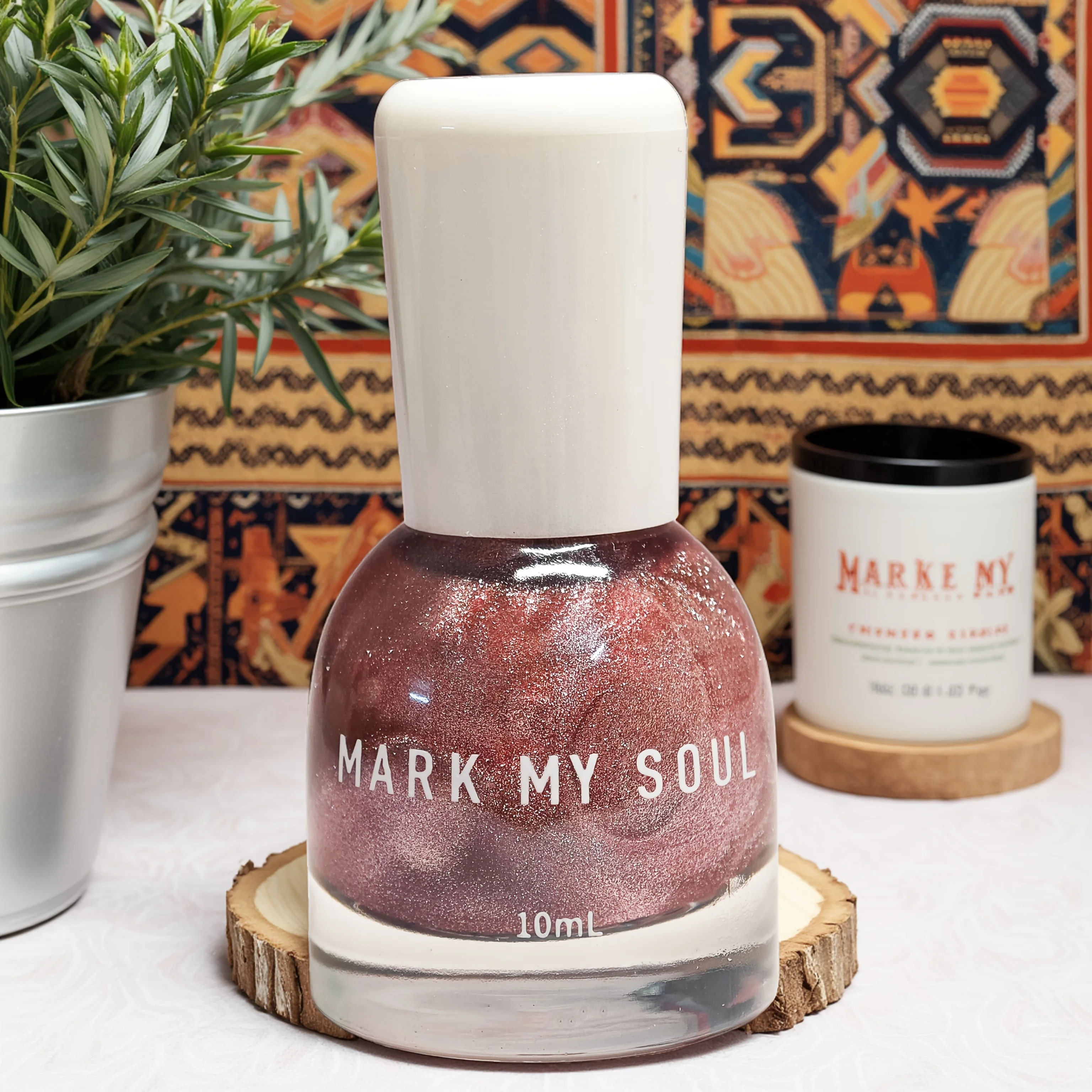 S148 Honey Glow 10ml No-Bake Cat Eye Nagellack. Honey Glow Red Base mit Rouge-Fragmenten. Schnelltrocknend, Langlebig