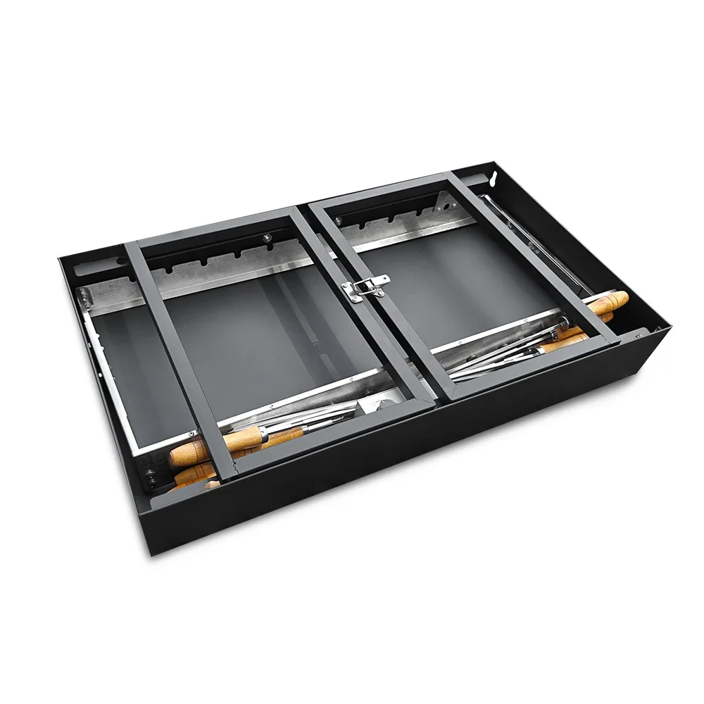 Outdoor Picnic Lightweight Folding Table Top Rotisserie Cyprus Extendible Automatic Stainless Steel Charcoal Grills