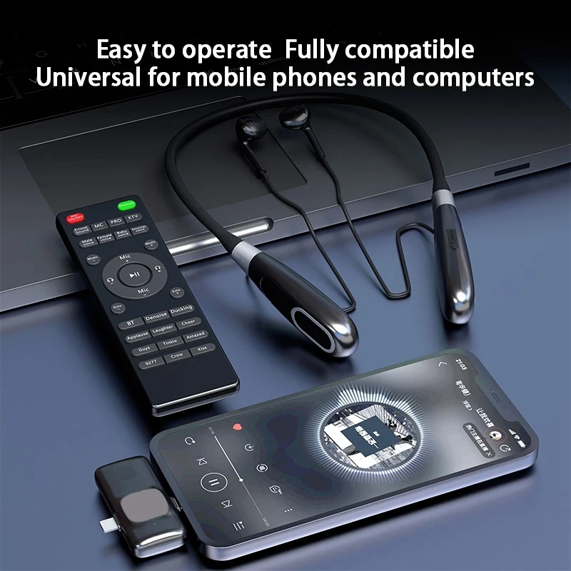 Bluetooth Wireless Live Sound Card All-In-One Headset Built-In Sound Card Wireless Receiver Live Headset Live Streaming