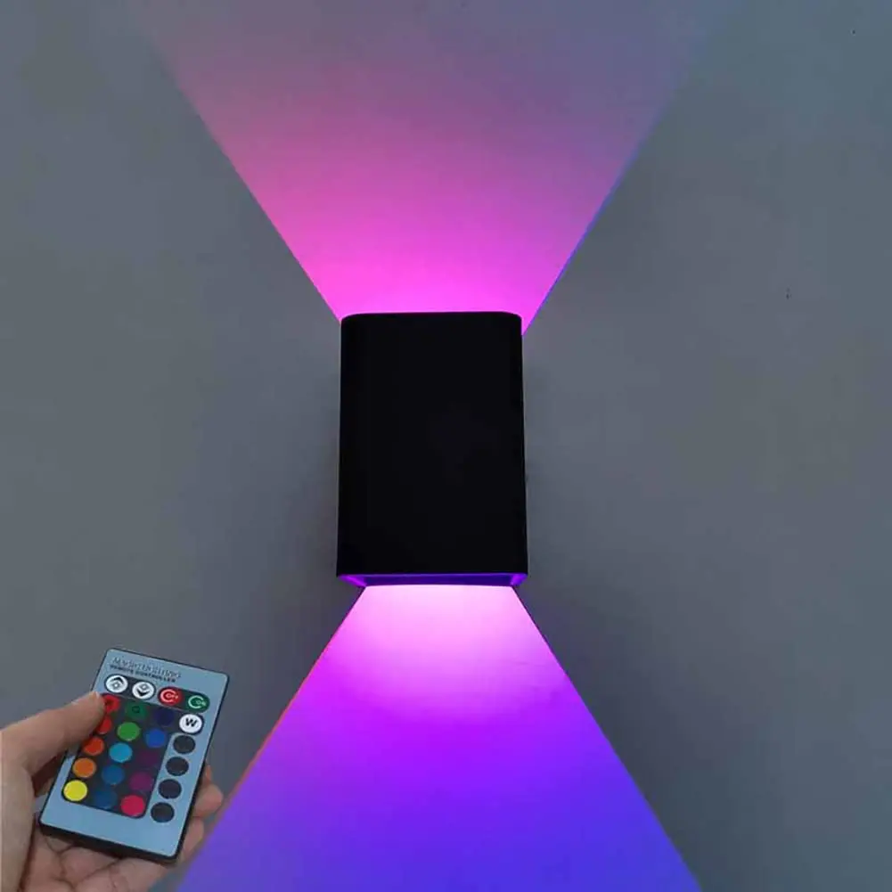 

Square Led Wall Lights Aisle Corridor Dimmable Multicolor Up Down Lamp With Infrared Remote Control Indoor Lighting Wall Lamp