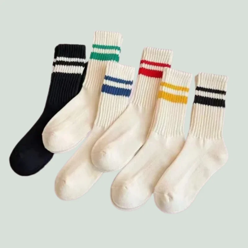 5/10 Pairs Winter Color Matching Thick Line Pile Warm Women's Thickened Socks Autumn And Winter Mid-tube Socks Long Socks