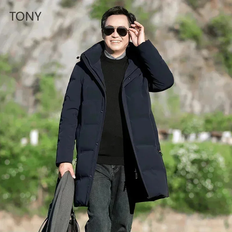 Men's Winter Long Down Jacket Hooded Luxury Puffer Designer Clothes for Male Coat Casual Man Sack