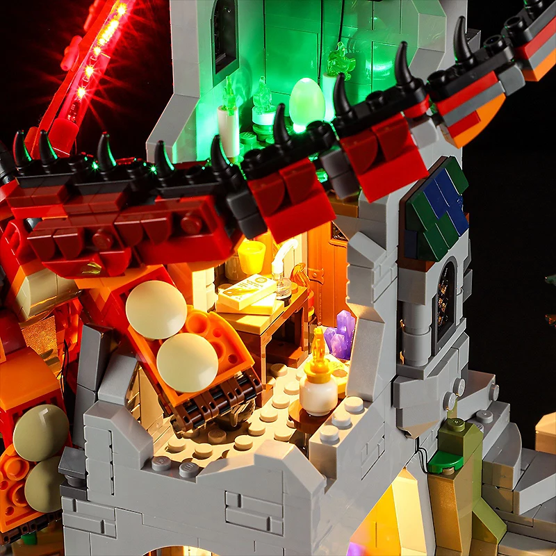 Kit luce LED fai da te per LEGO 21348 Dungeons & Dragons: Red Dragon Tale (solo luce a LED, senza modello di blocchi)