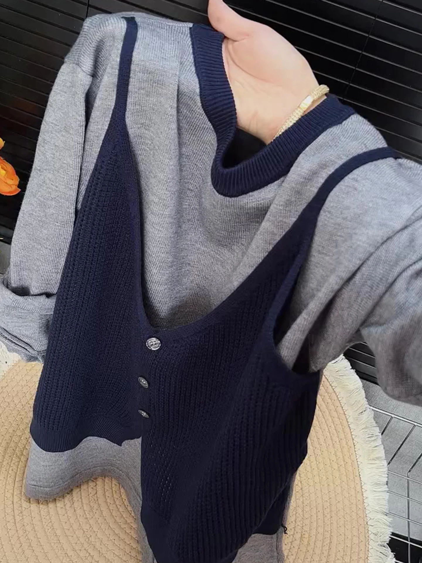 

Удобный корейский вязаный топ Sle Long Sve, женский повседневный универсальный базовый слой, осенний сезон, модный тренд