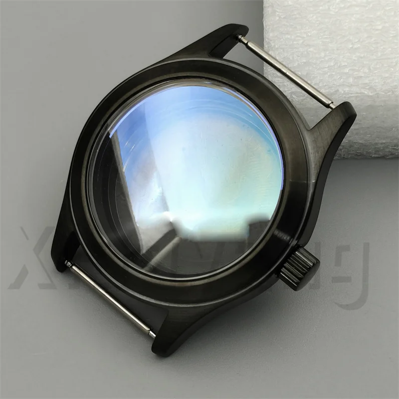 NONE 36MM/39MM Taucher-Pilotenuhrengehäuse aus gebürstetem Messing und Bronze, AR-blaues gewölbtes Saphirglas, passend für NH34 NH35 NH36 NH38 NH70 ETA2824 PT5000 4