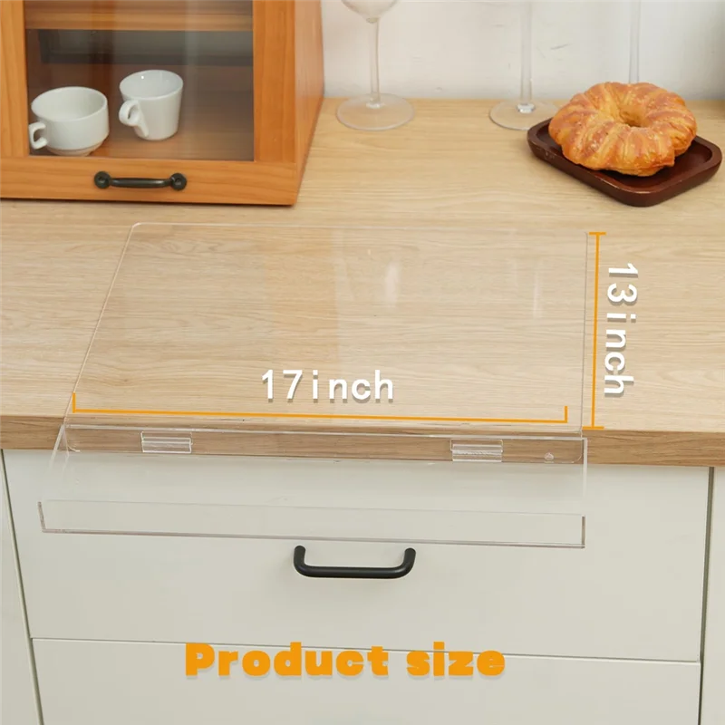 BYBS-لوح تقطيع أكريليك شفاف كبير مقاس 17 × 13 بوصة مع حاوية نفايات وشفاه مضادة لسطح المطبخ #6