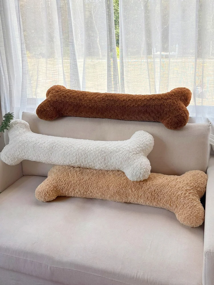 

Long Bone Shaped Plush Pillow for Sleeping Leg Clasping Suitable for All Ages Home Use High Elastic Cotton Inner Non-Washable