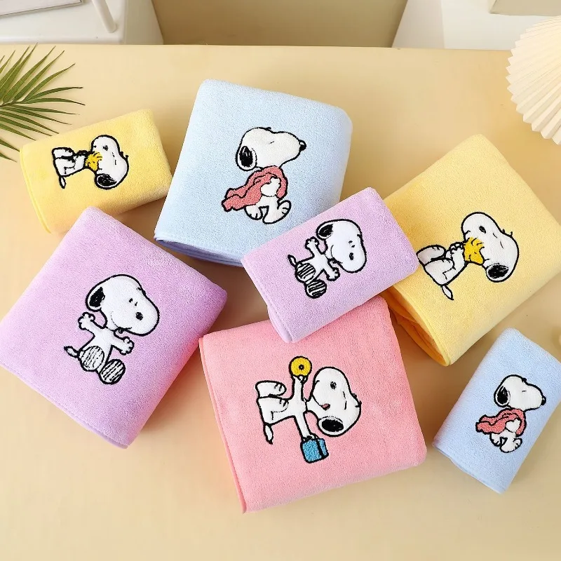 شخصية كرتونية سنوبي المرجان المخملية منشفة لطيف أنيمي لينة الحمام ماصة منشفة استحمام قطعتين مجموعة الأدوات المنزلية هدية