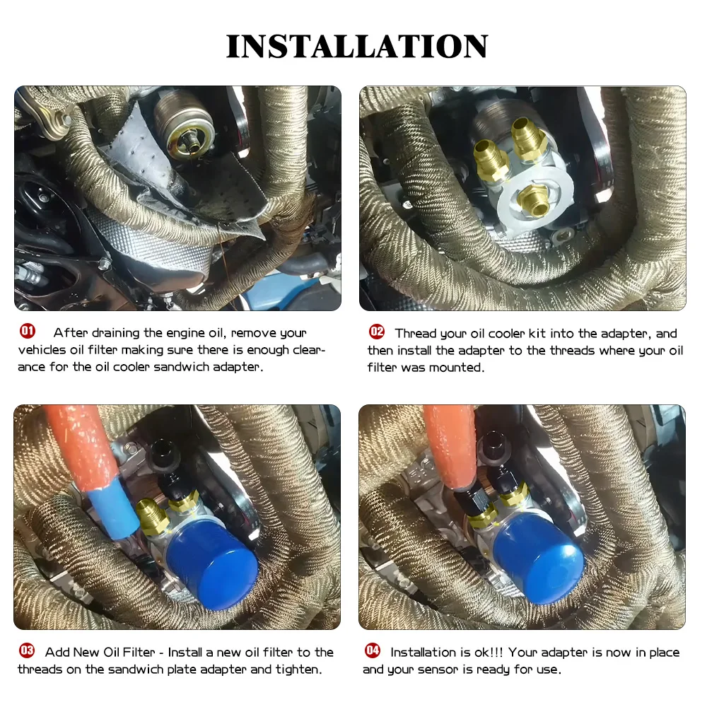 Hypertune - Oil Cooler Filter Sandwich Plate + Thermostat Adaptor 3/4\