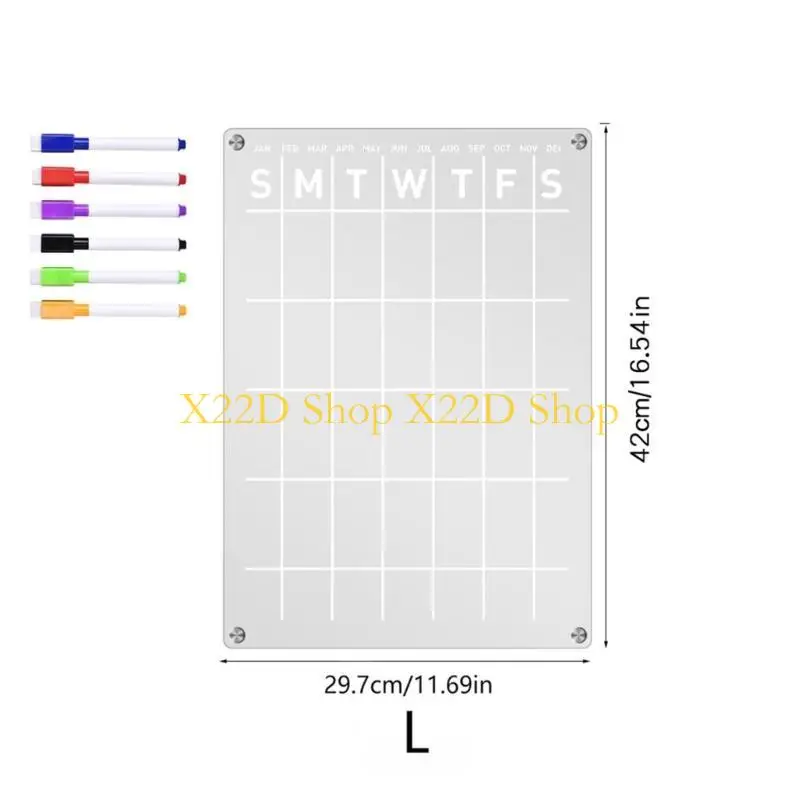 X22D Weekly Planner Board for Fridge Weekly Calendar with 6 Whiteboard Pens Magnet Week Calendar Marker