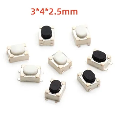 50pcs/lot 3*4*2.5 SMD Touch Button Car Remote Control Key Switch 3x4x2.5 4.2X3.2X2.5MM e-cigarette micro switch