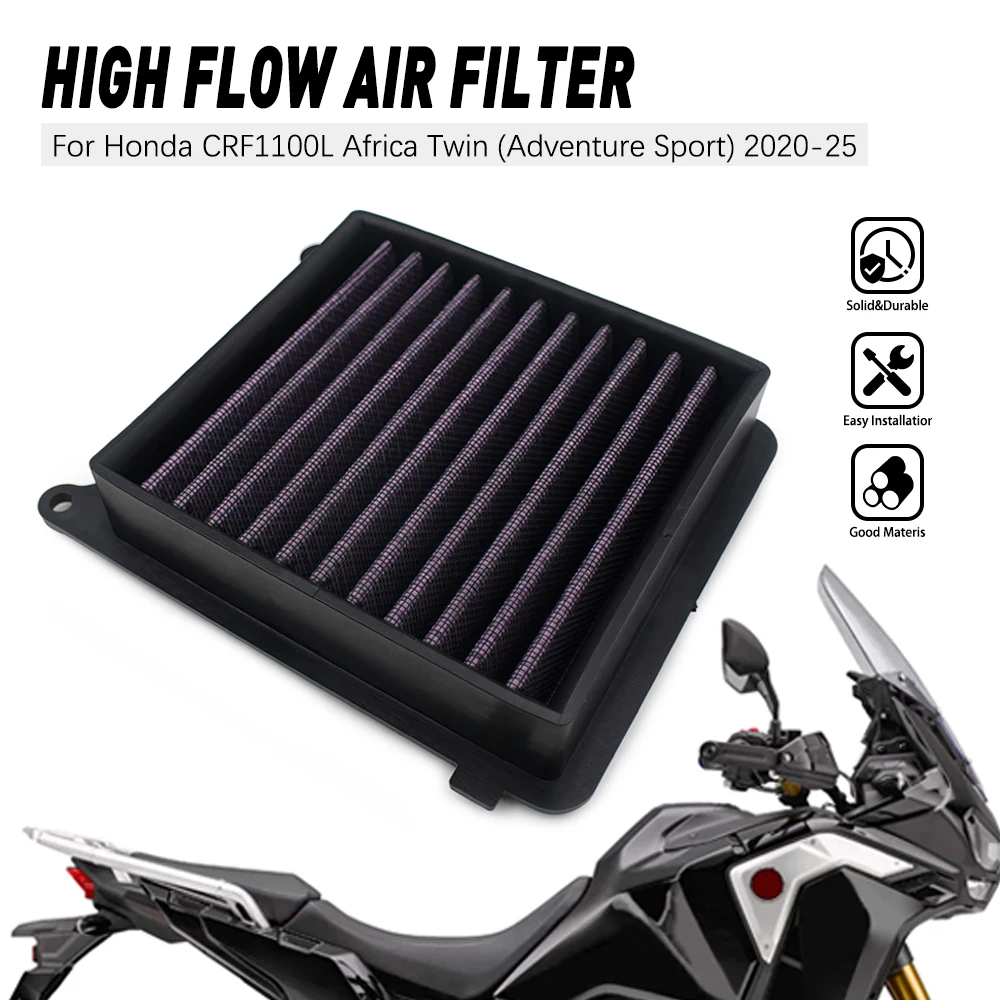 

Motorcycle Engine Air Intake Filter Cleaner Air Filter Element For Honda CRF1000L CRF1100L Africa Twin 2020-2025