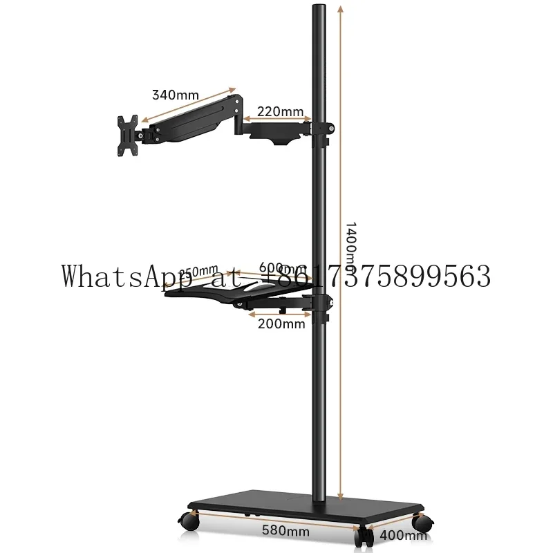 Floor to Ceiling Bracket Movable Lifting Keyboard Support Screen Rotating Telescopic Cantilever Hanger for Laboratory