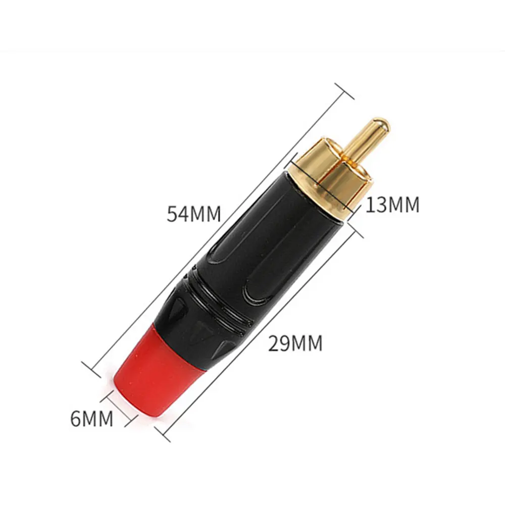 Adaptador de Audio con sonido Musical, Cable Coaxial con enchufe RCA, soldadura chapada en oro de 24K, conectores RCA para altavoz, 50 unidades