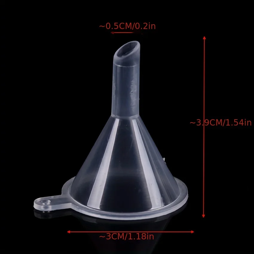 10 precision mini funnels for lab bottles, essential oils, perfumes, flavours, sand painting and powders