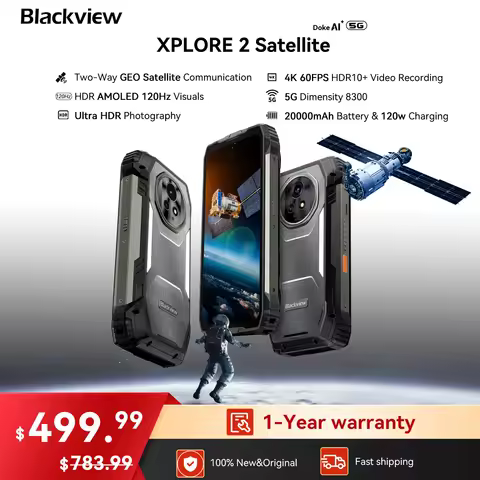 Blackview XPLORE 2 Satellite Rugged Smartphone, Android 15, 20000mAh Battery,6.73" 2.4K 120Hz Display, satellite communication