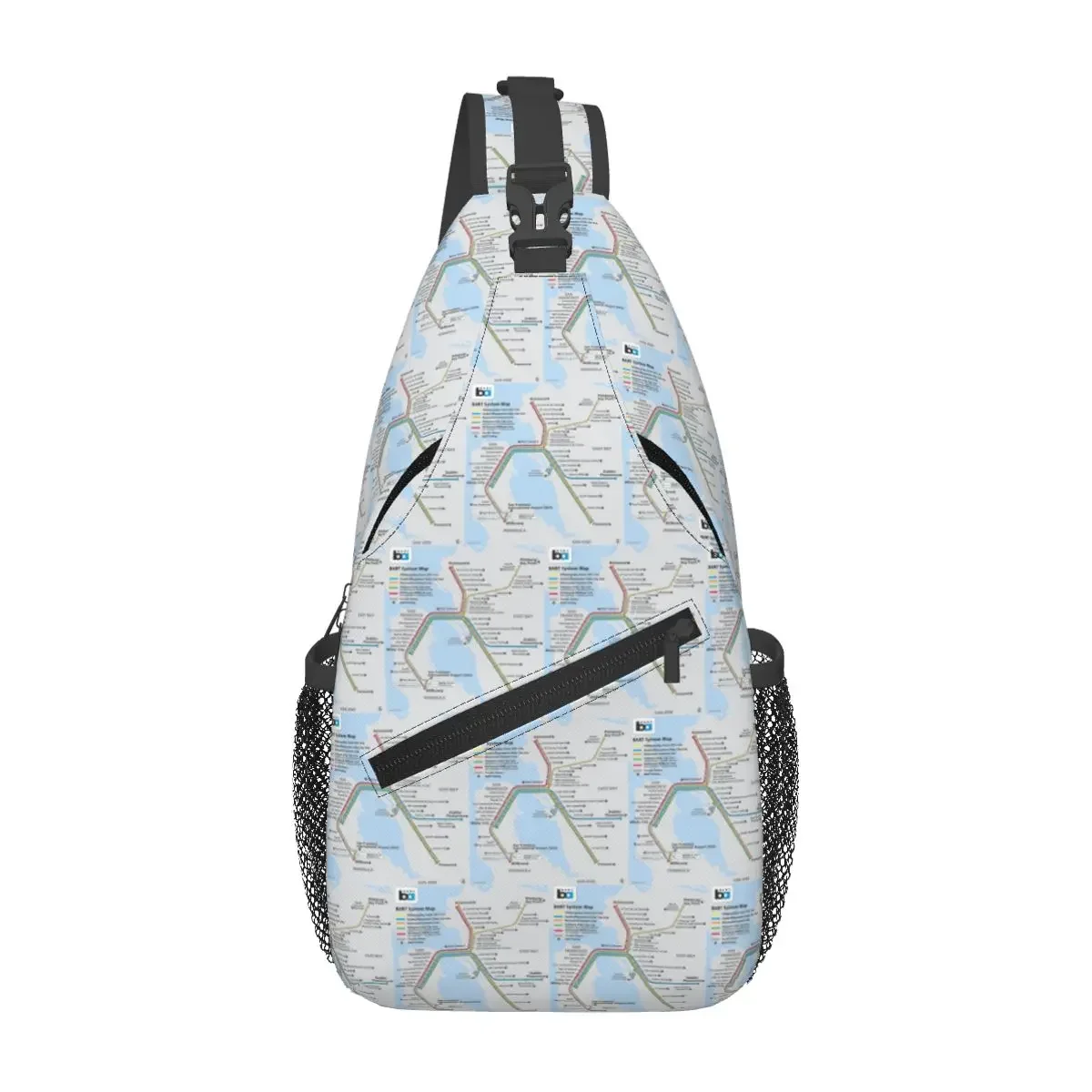 Bart Map - Bay Area Rapid Transit Map Chest Bag Men Sling Crossbody Backpack Chest Bag Traveling Hiking Daypack Shoulder Bag