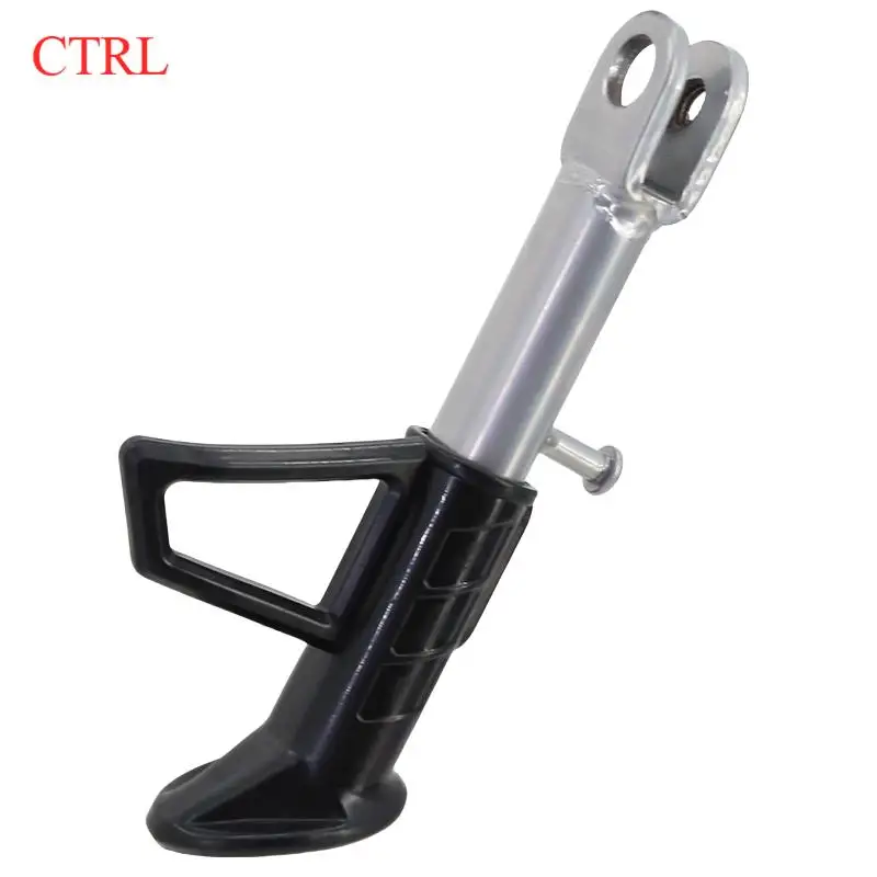 Motorcycle Side Parking Foot Support Metal and Nylon Anti Slip Tripod Holder for  Adjustable foot support black and white