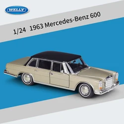 2024 New WELLY 1:24 Mercedes-Benz 600 Alloy Car Model Diecasts & Toy Vehicles Collect Car Toy Boy Birthday gifts