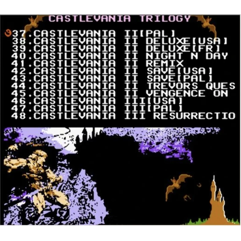 CASTLEVANIA I, II, III, V, 30TH, 1, 2, 3, 5 COLLECTION 48 in 1 Game Cartridge for FC/NES Console 60Pins/72Pins Video Game Card