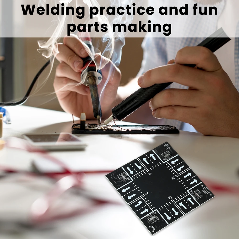 DC 5V LED Traffic Light DIY Kit Digital Welding Practice Parts Micro USB Powered for Educational DIY Electronics Projects