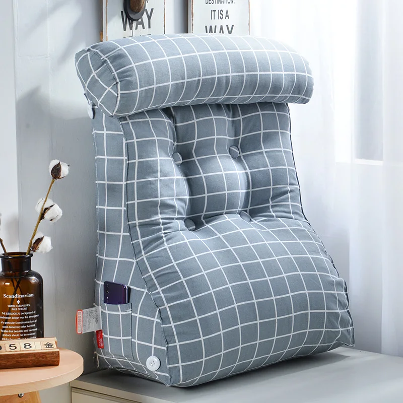 

Треугольная роскошная бархатная подушка для изголовья, большая спинка, подушка для изголовья, коврик татами, съемный и моющийся.